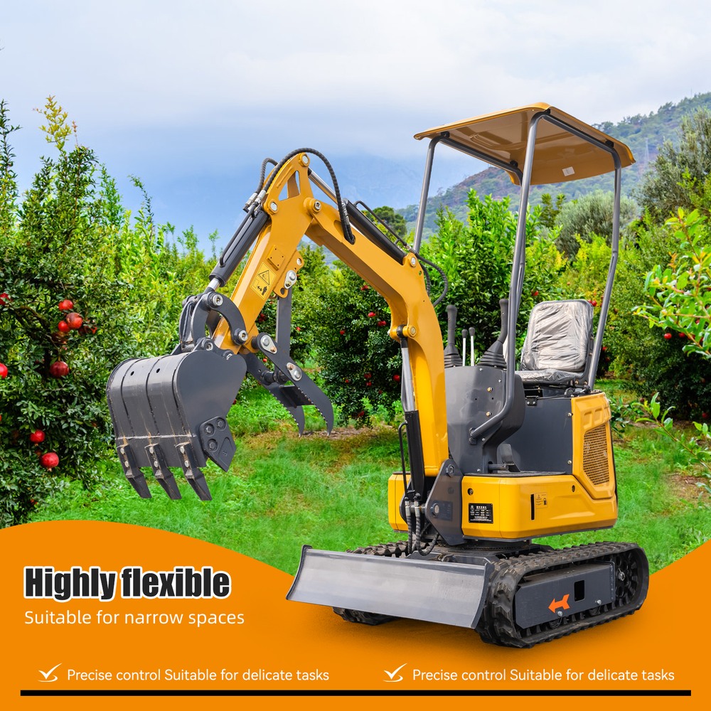 13.5hp Mini Tracked Excavator with Hydraulic Grab and Thumb Grip. Suitable for Farms, Gardens, and Roads. Gasoline-Powered Excavator(WJJ-12-2)